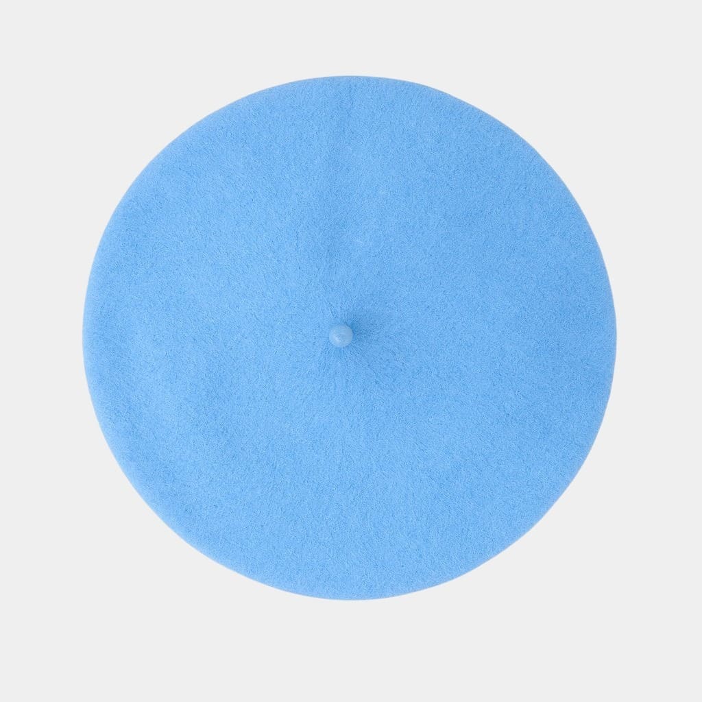 Béret basque bleu ciel en laine