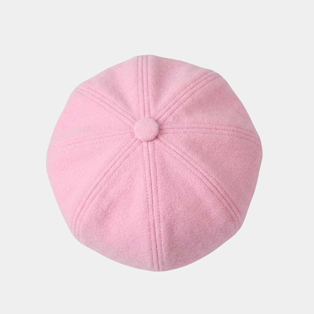 Béret casquette rose en coton