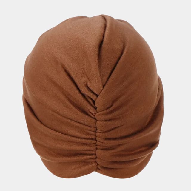 Turban croisé marron