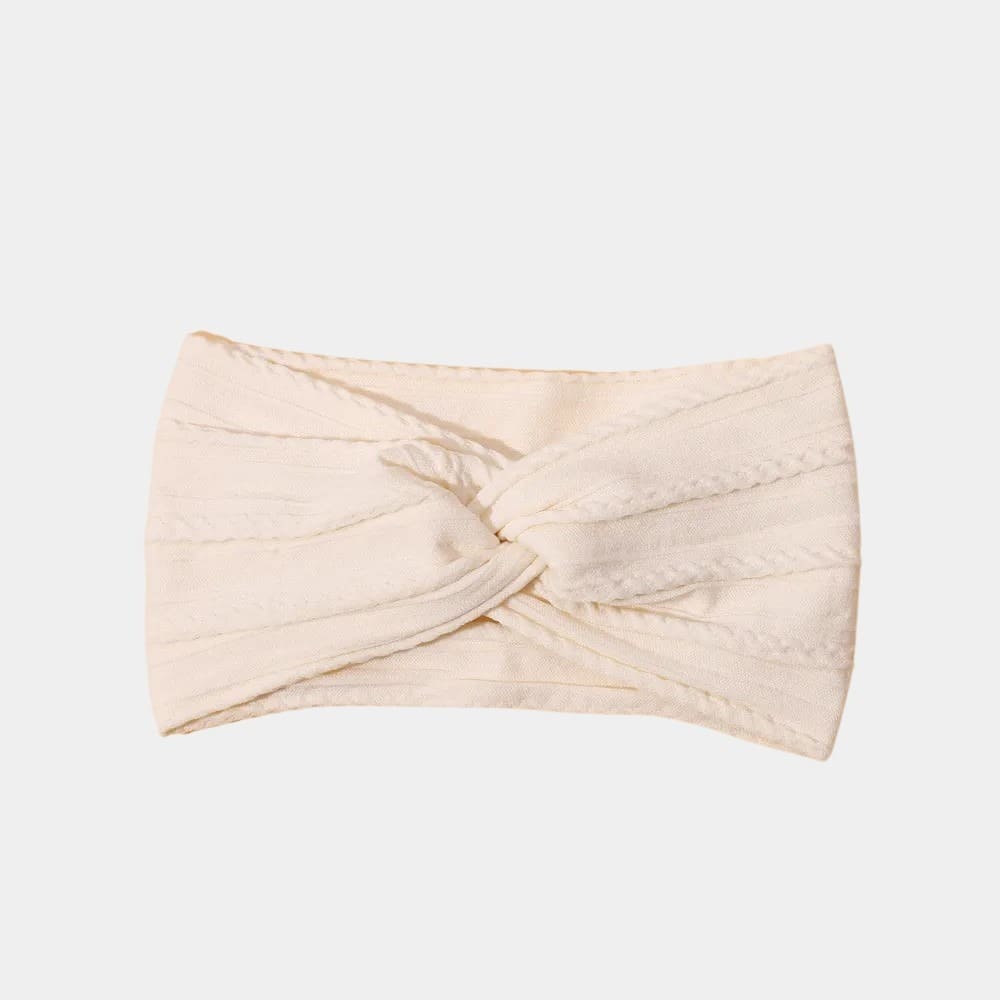 Bandeau bébé large blanc lin