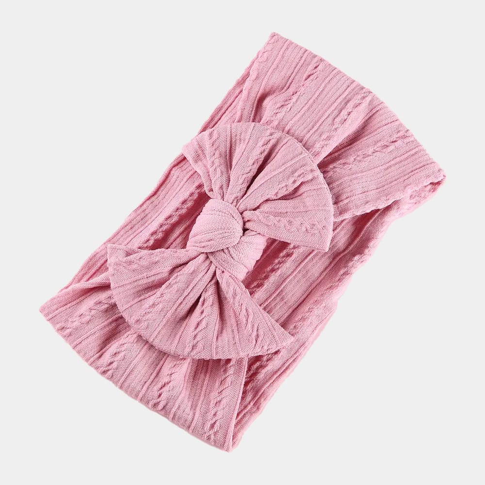 Bandeau bébé rose orchidée avec gros nœud