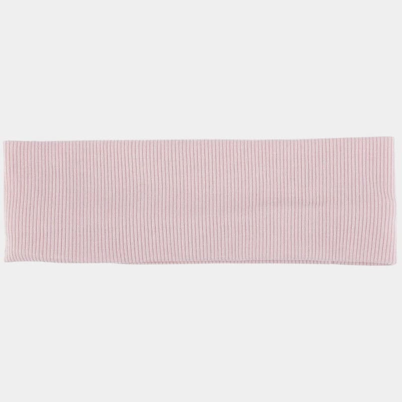 Bandeau en coton rose clair côtelé