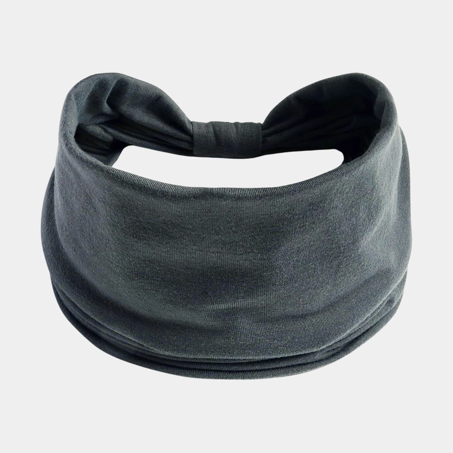 Bandeau gris foncé large uni