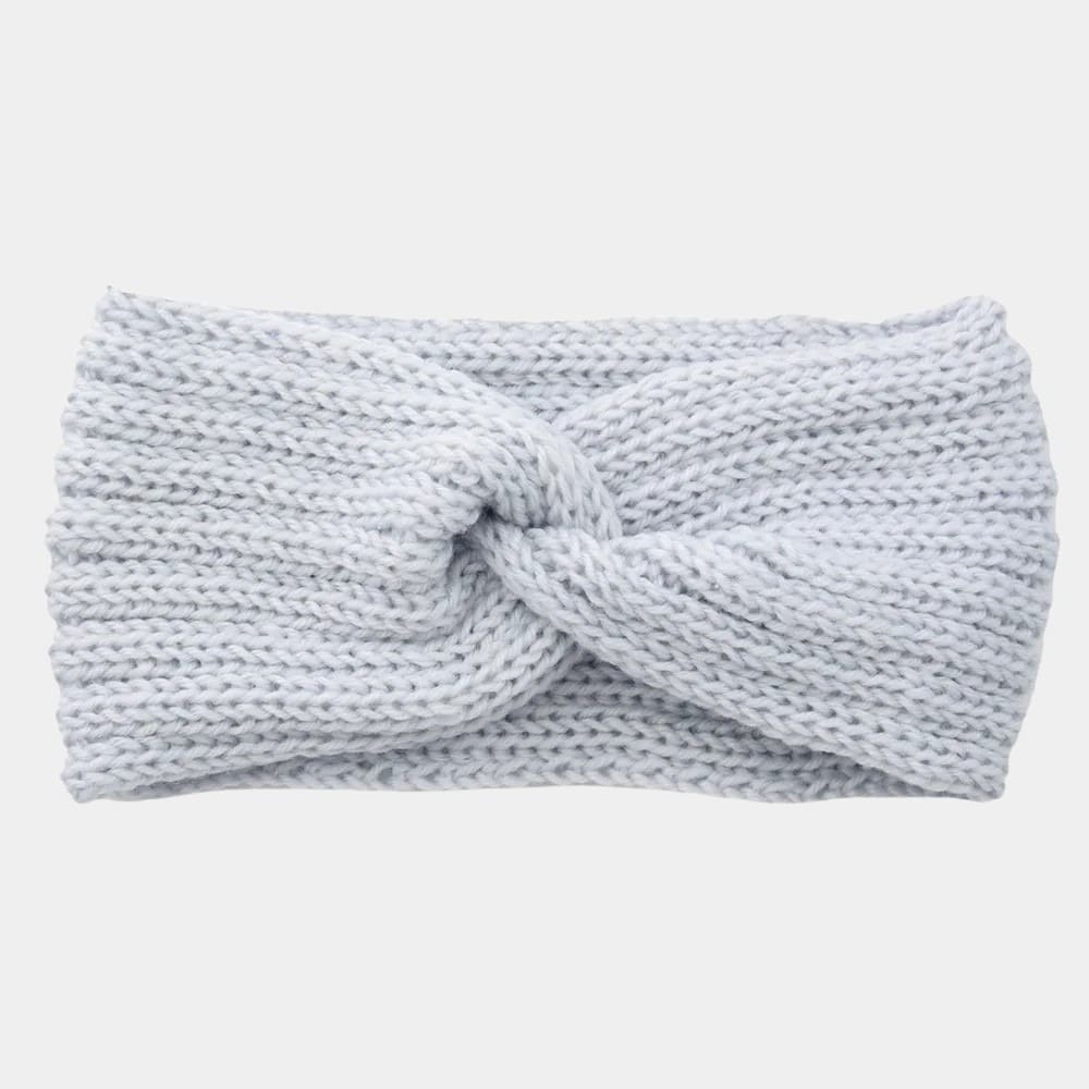 Bandeau en laine gris clair uni