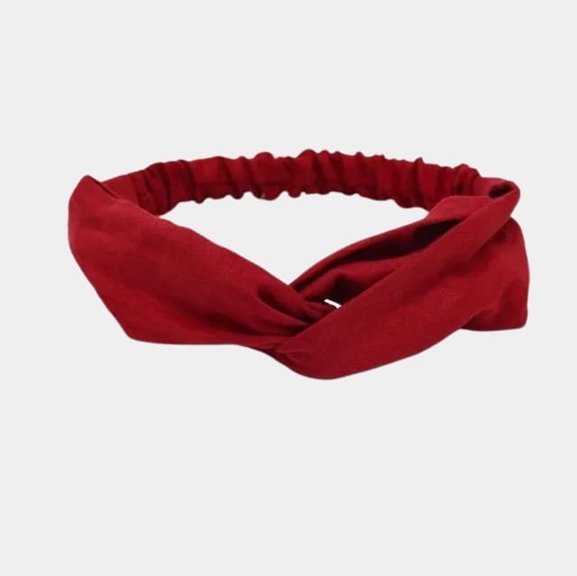 Bandeau rouge uni avec nœud