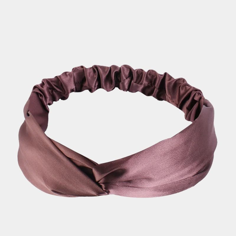 Bandeau en satin marron