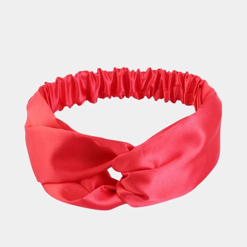 Bandeau en satin rouge