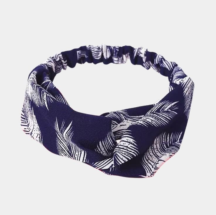 Bandeau tropical bleu marine