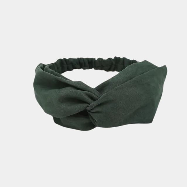 Bandeau vert uni avec nœud