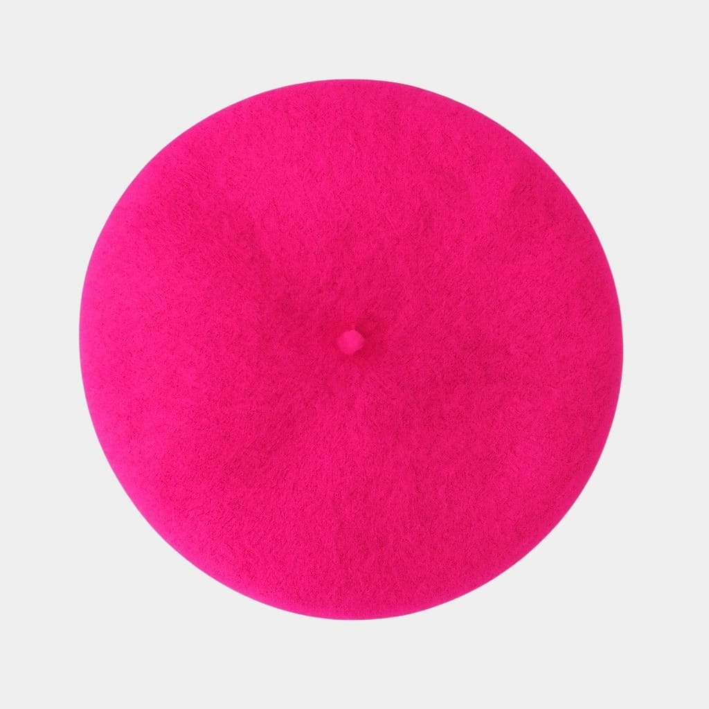 Béret basque rose fuchsia en laine