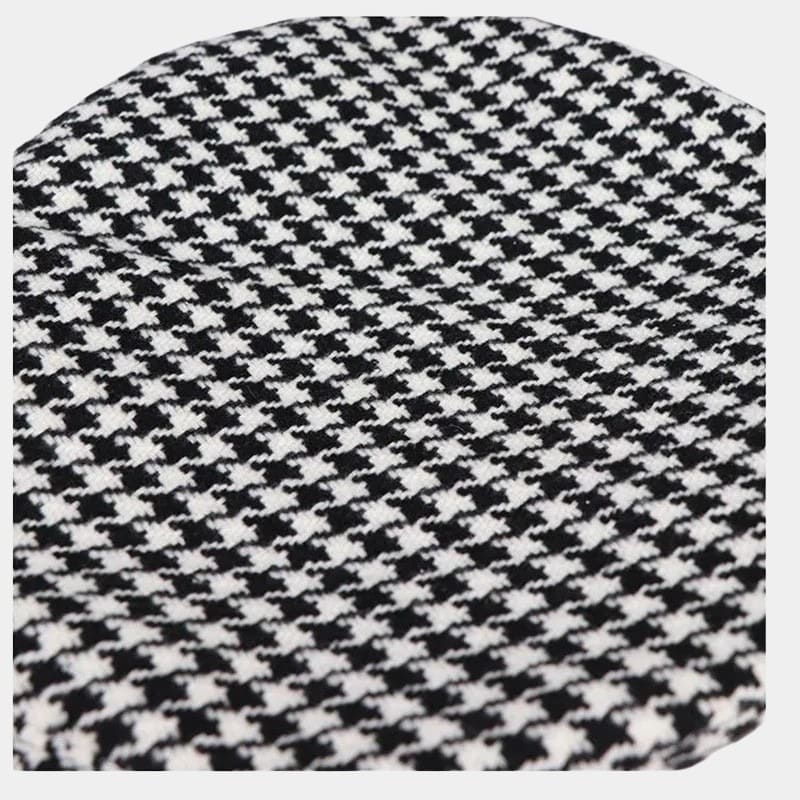 Béret pied-de-poule noir et blanc