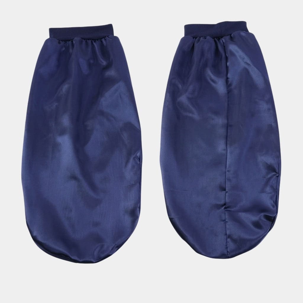 Bonnet de nuit en satin long bleu marine