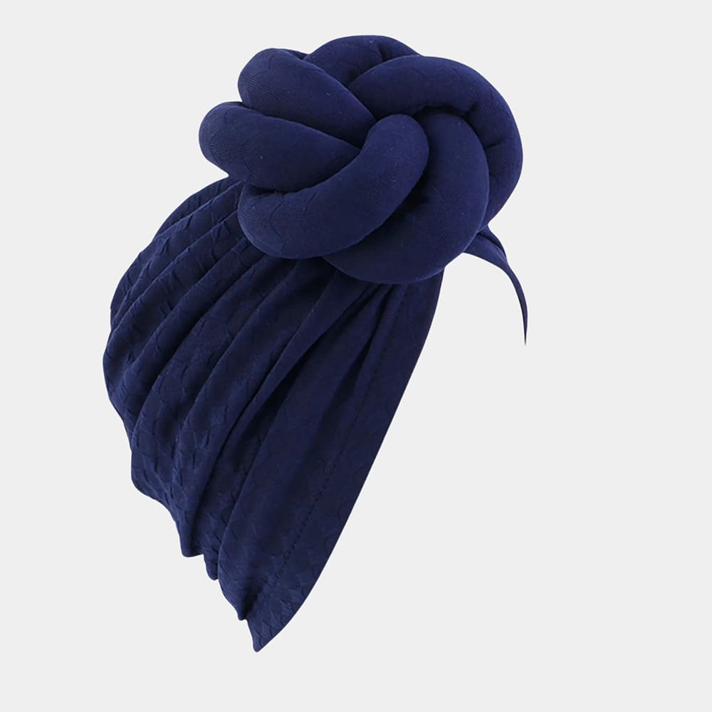 Turban africain bleu marine avec gros nœud