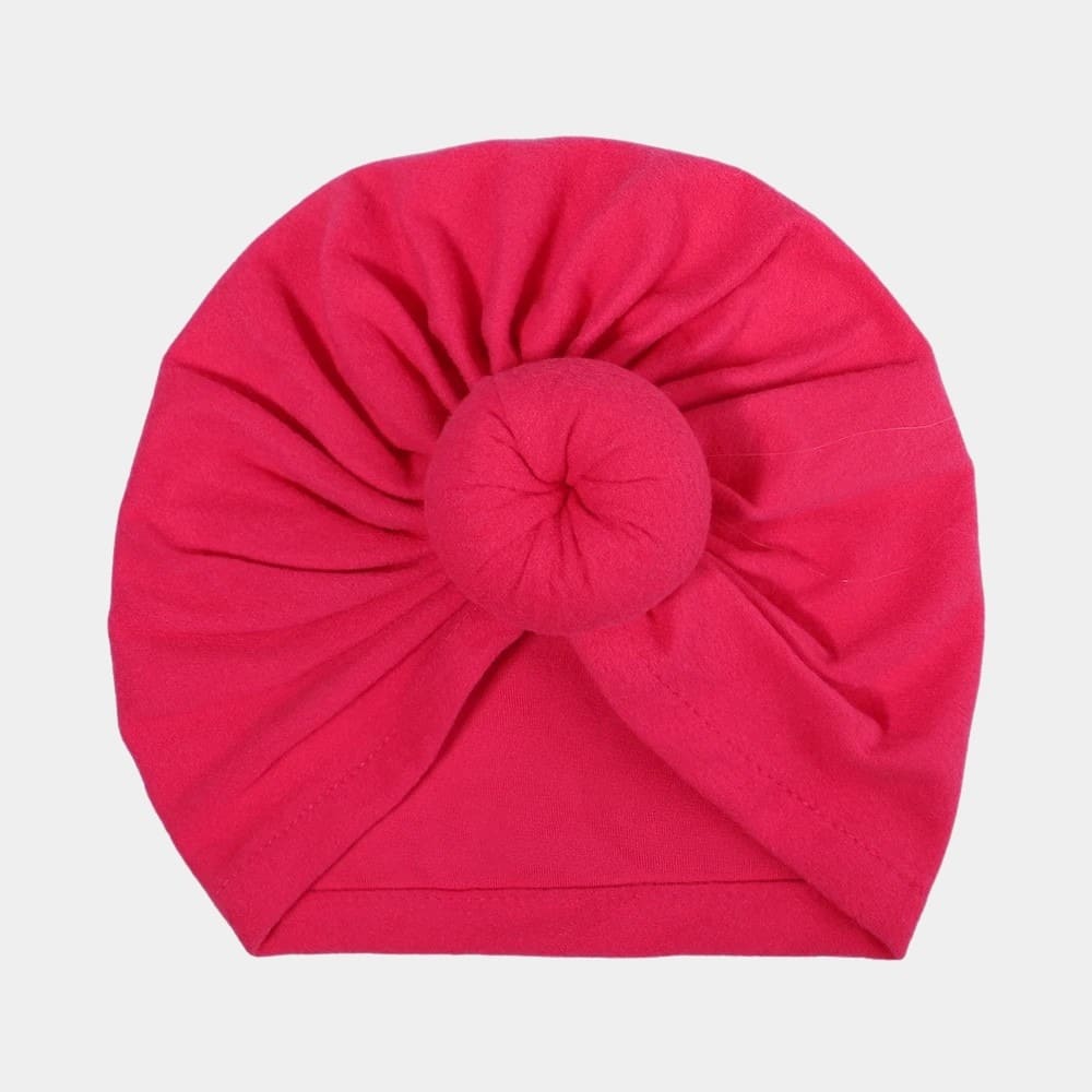 Turban bébé rose fuchsia avec nœud