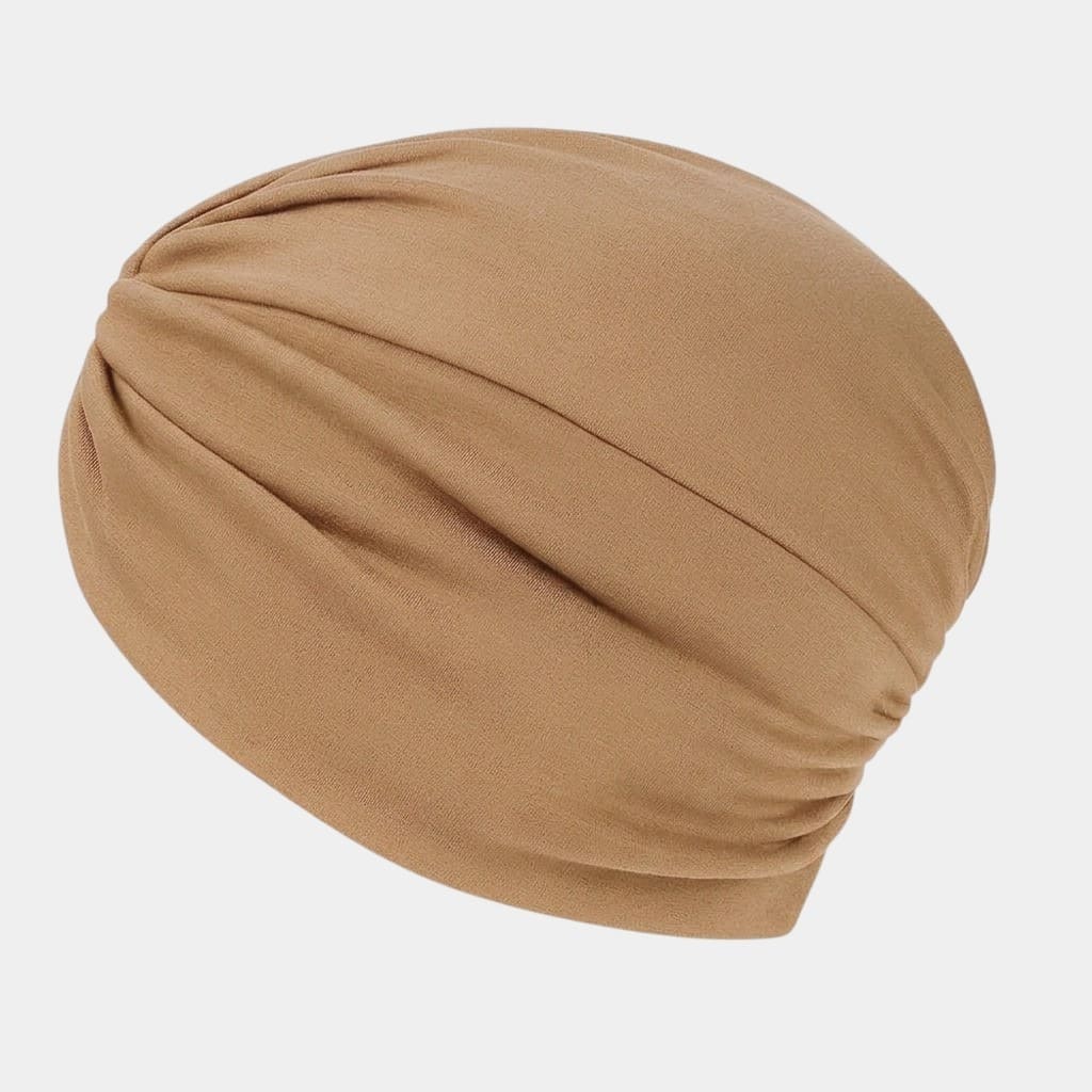 Turban croisé beige foncé