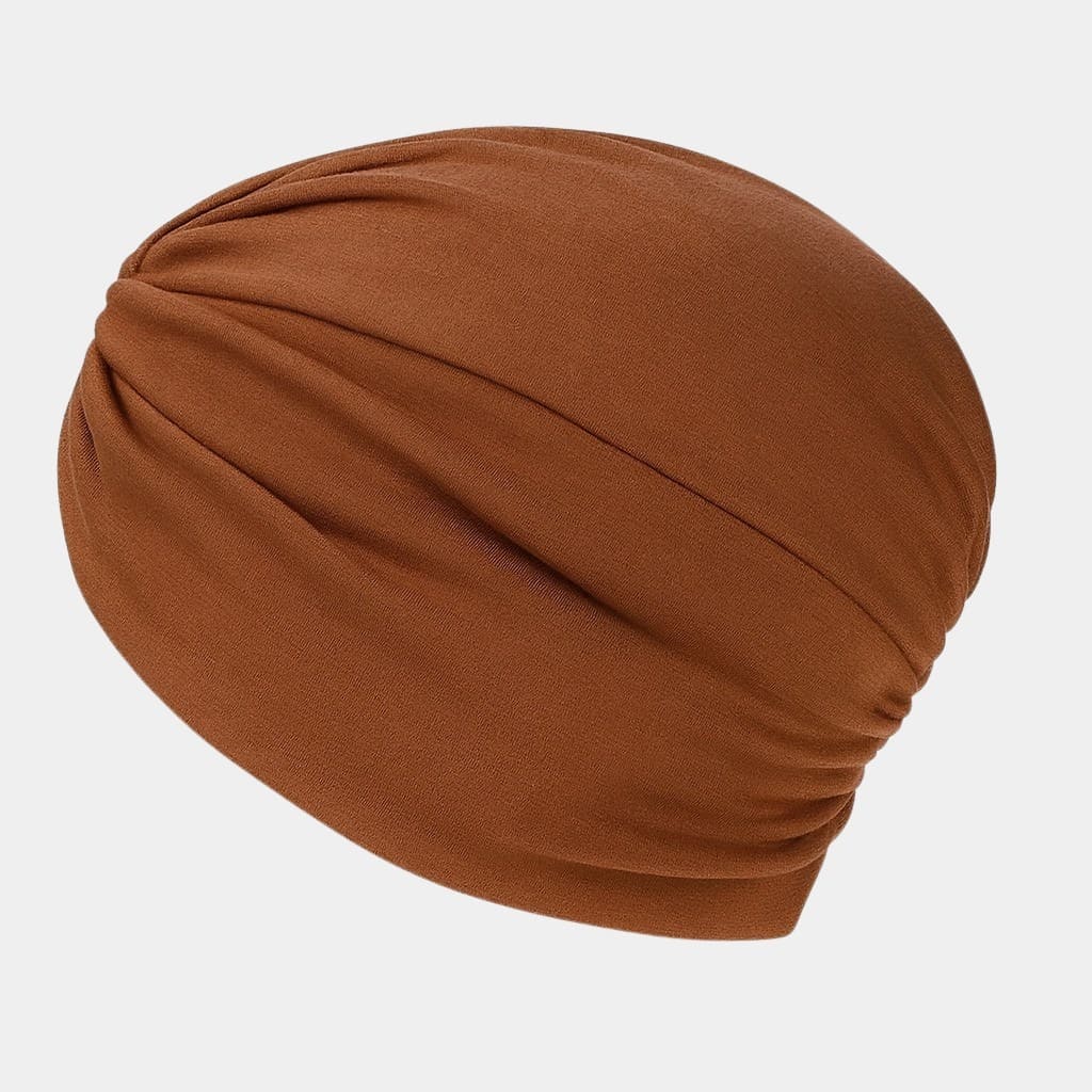 Turban croisé marron