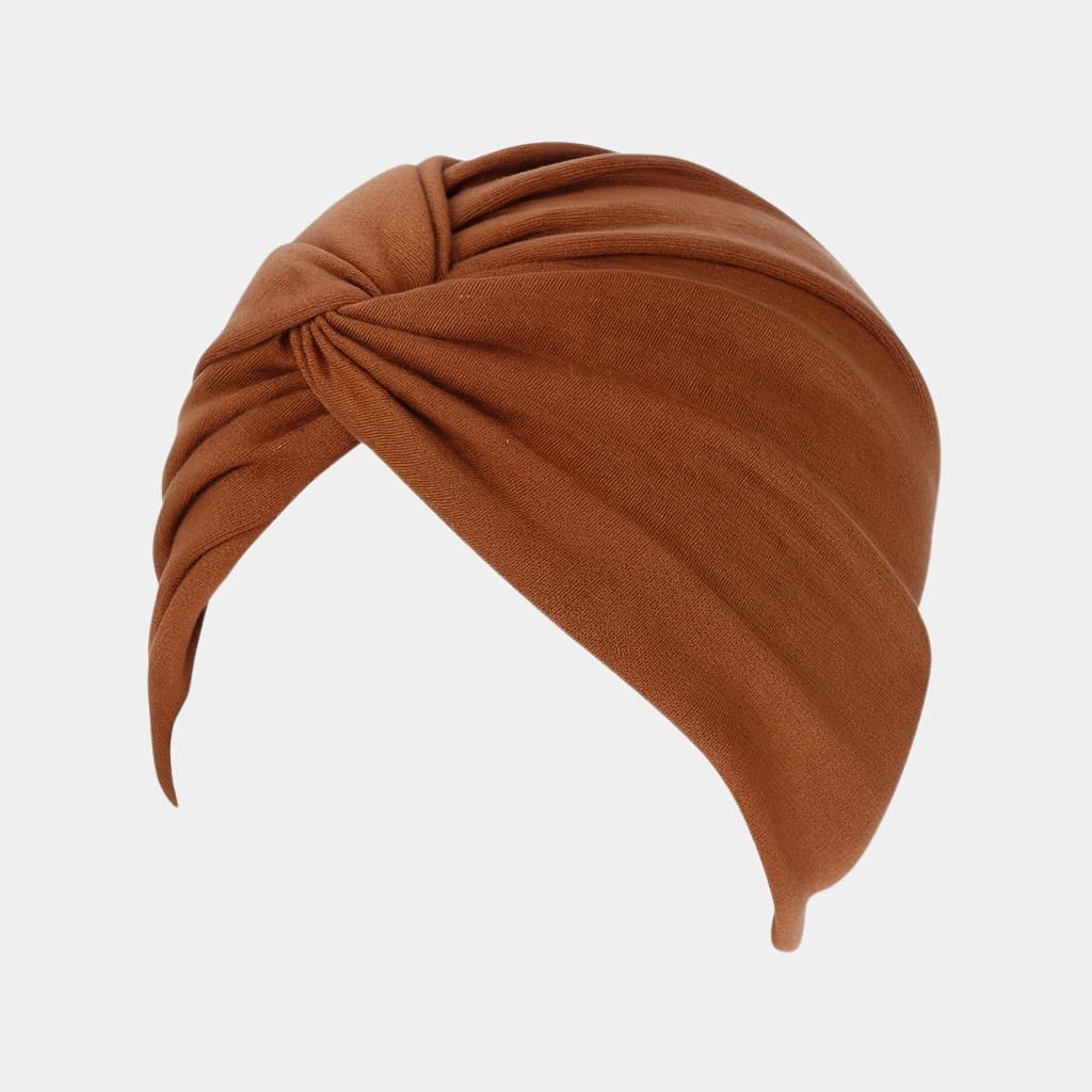 Turban croisé marron