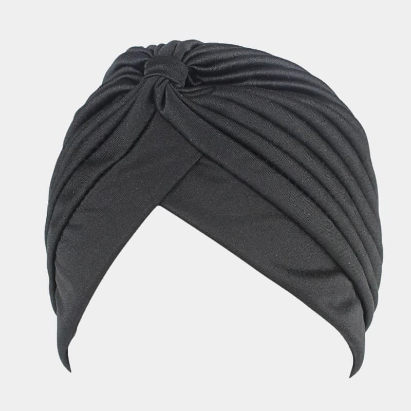 Turban plissé noir