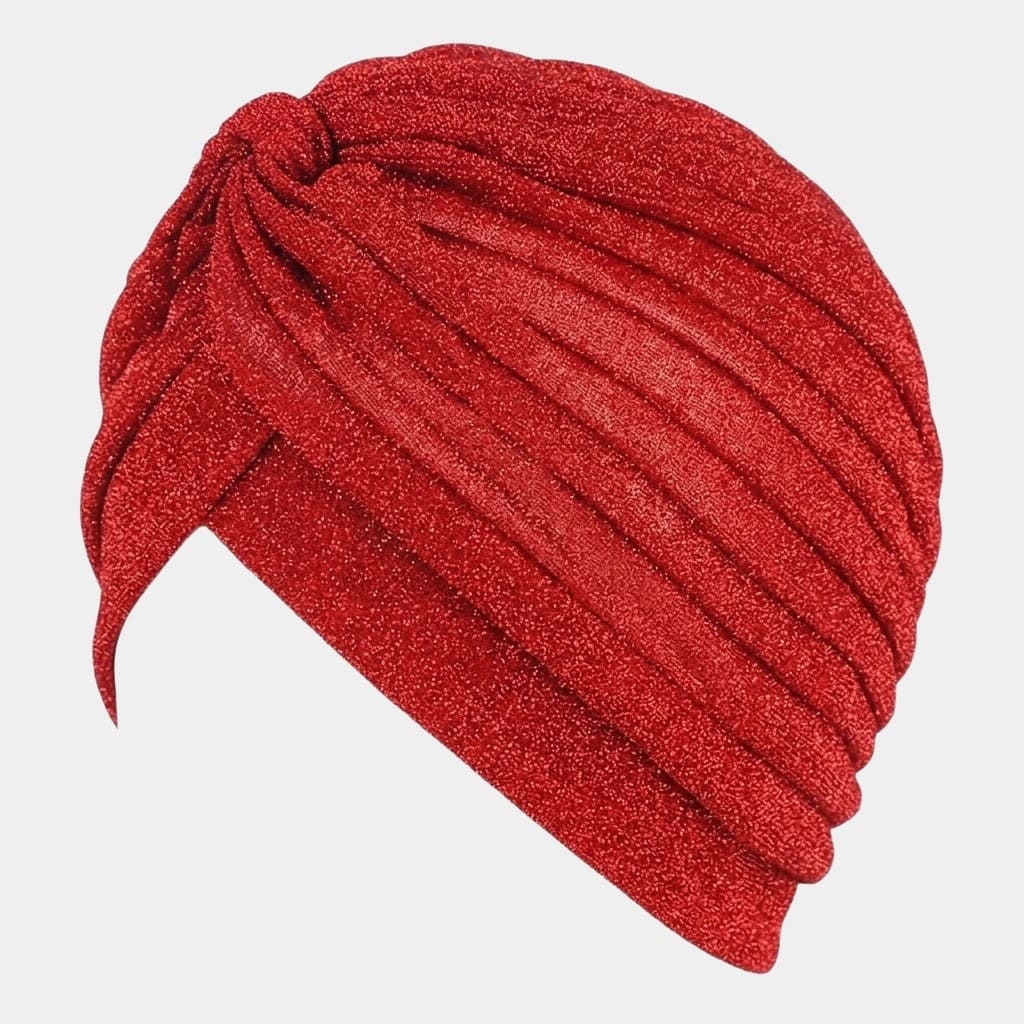 Turban rouge avec paillettes