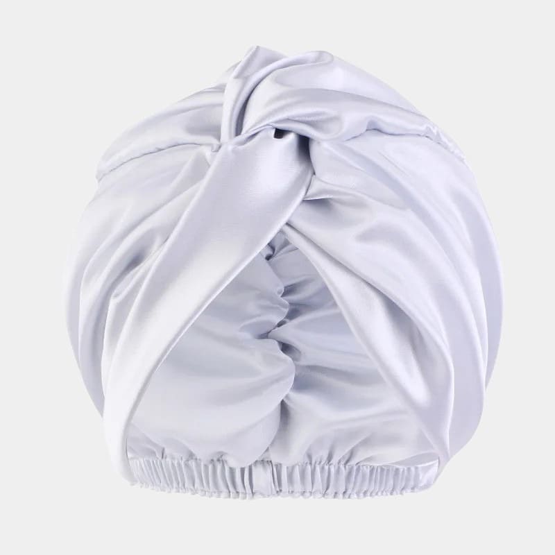 Turban en satin argent